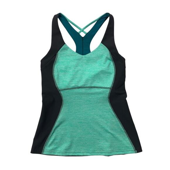 Lucy Tank Top Womens S Small Multi Shelf Bra Strappy Back V Neck Molded Cups - Picture 1 of 13